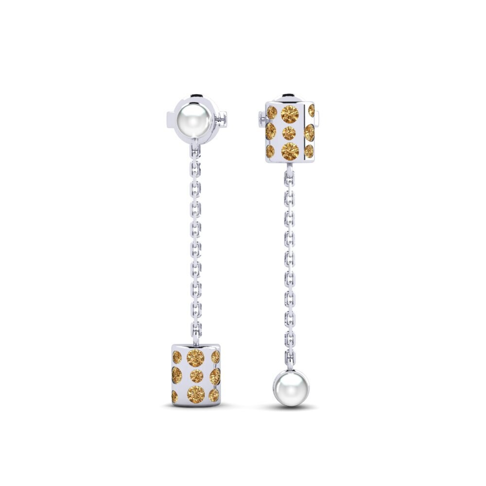 Weißgold 750 Brauner Diamant Damen ohrring Salihorsk