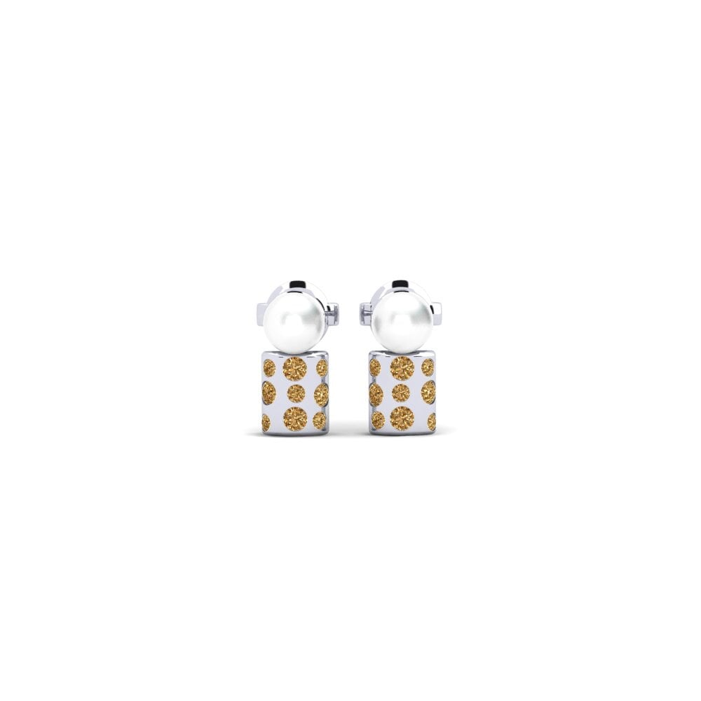 Weißgold 750 Brauner Diamant Damen ohrring Slonim