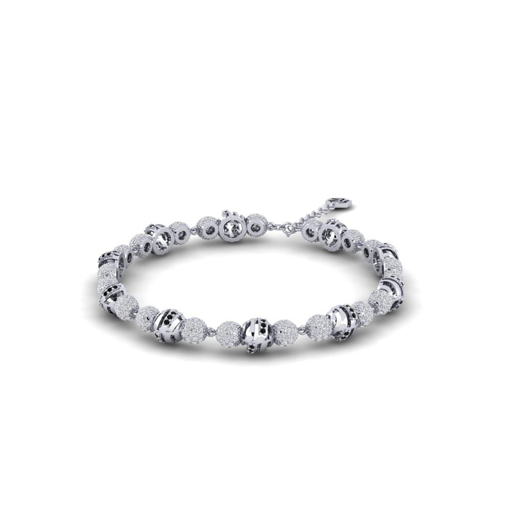 950 Palladium Black Diamond Women's Bracelet Sullull