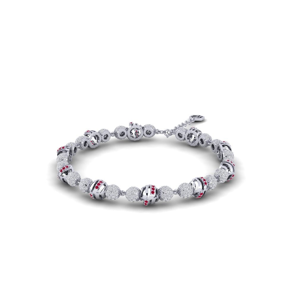 Platine 950 Rubis Bracelet pour femme Sullull