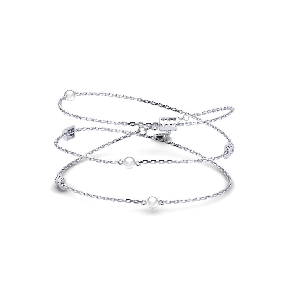 9ct White Gold Moissanite Women's Necklace Encamp