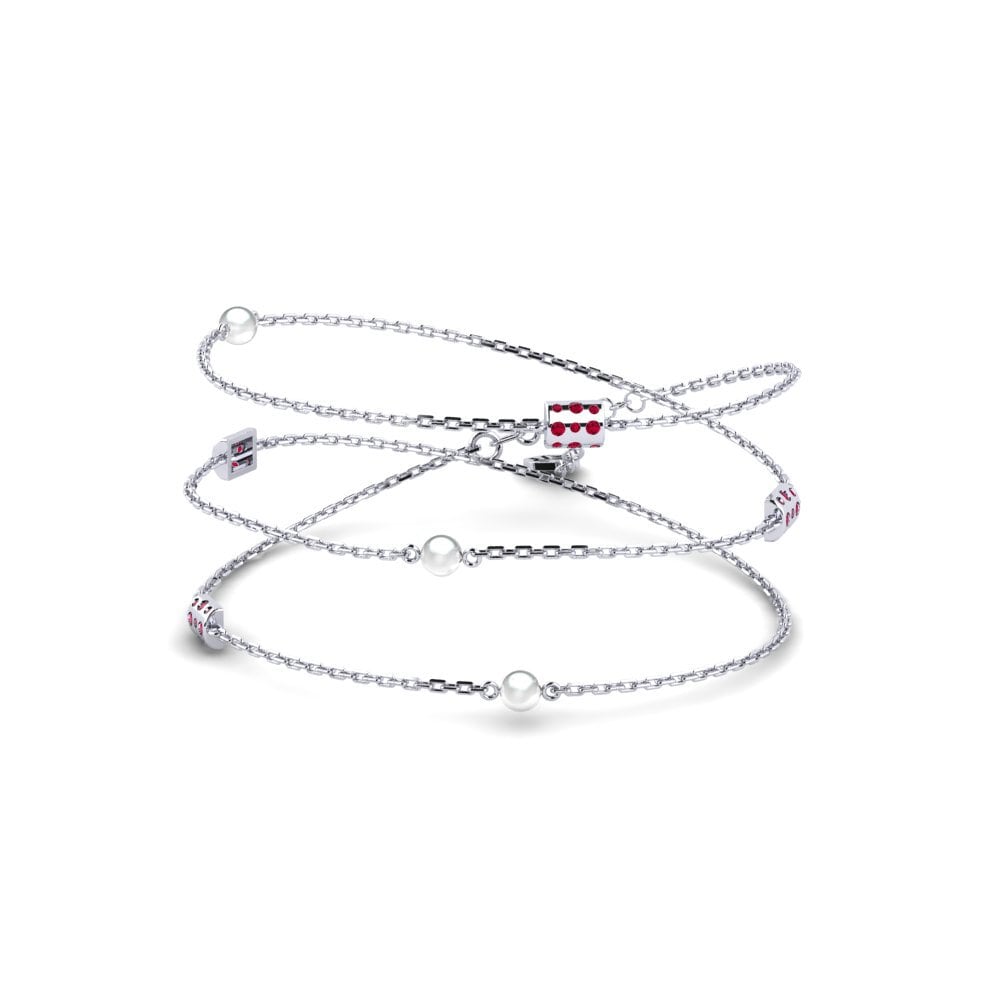 14ct White Gold Ruby Women's Necklace Encamp