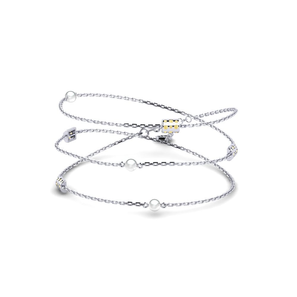 14ct White Gold Yellow Diamond Women's Necklace Encamp