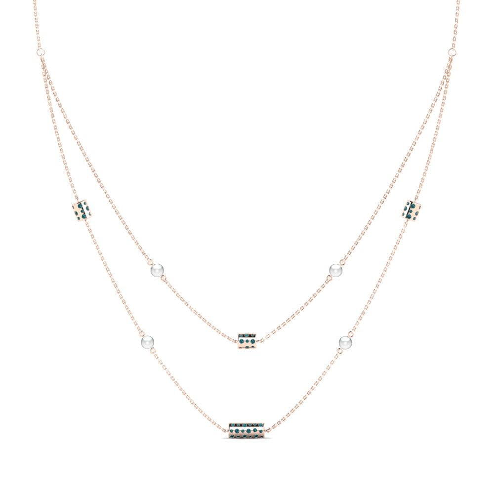 Rotgold 750 Blauer Diamant Damen halskette Escoldes