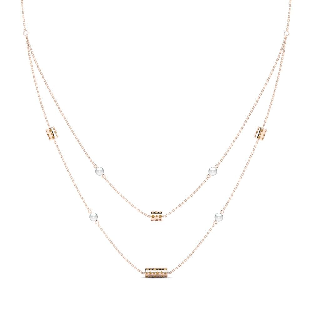 Rotgold 750 Brauner Diamant Damen halskette Escoldes