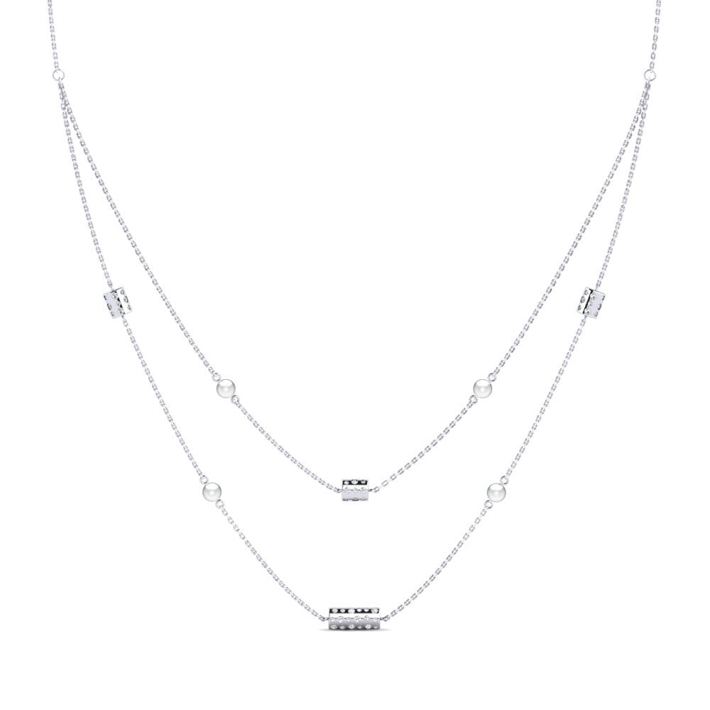 9ct White Gold Moissanite Women's Necklace Escoldes