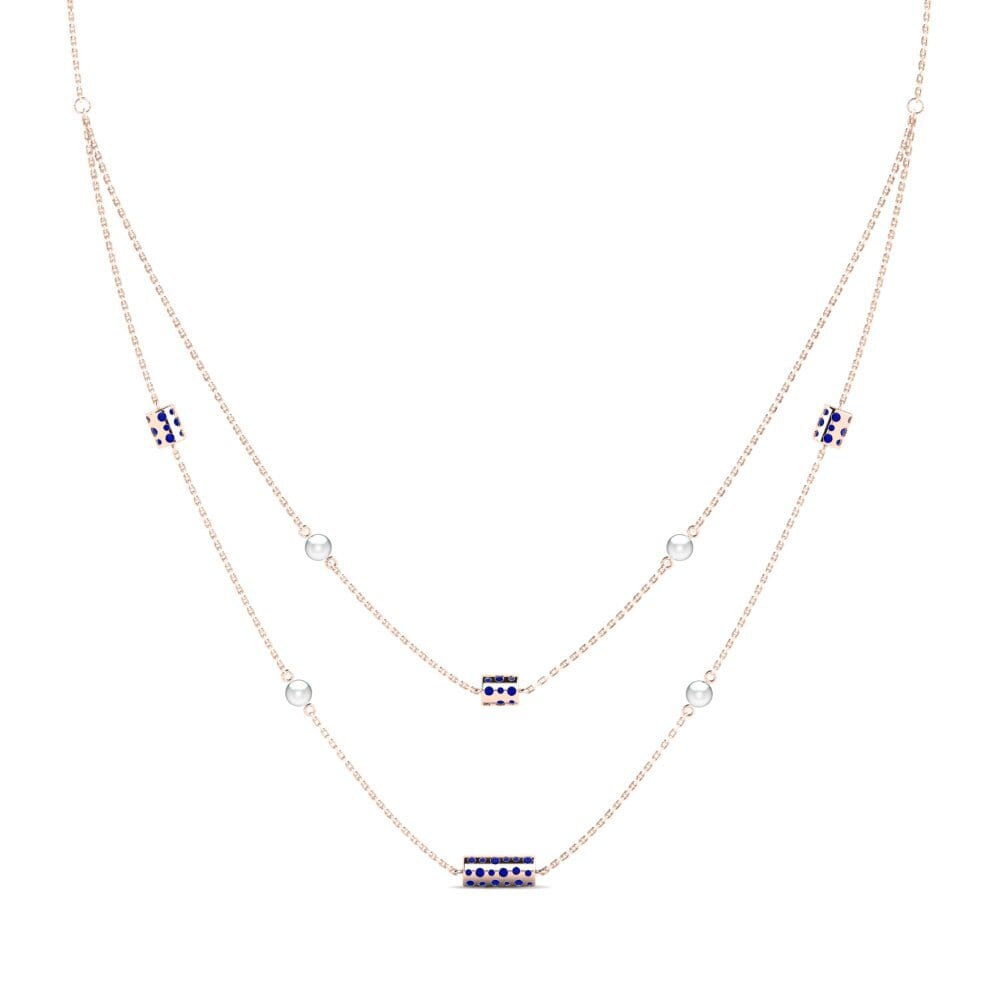 Rotgold 750 Saphir Damen halskette Escoldes