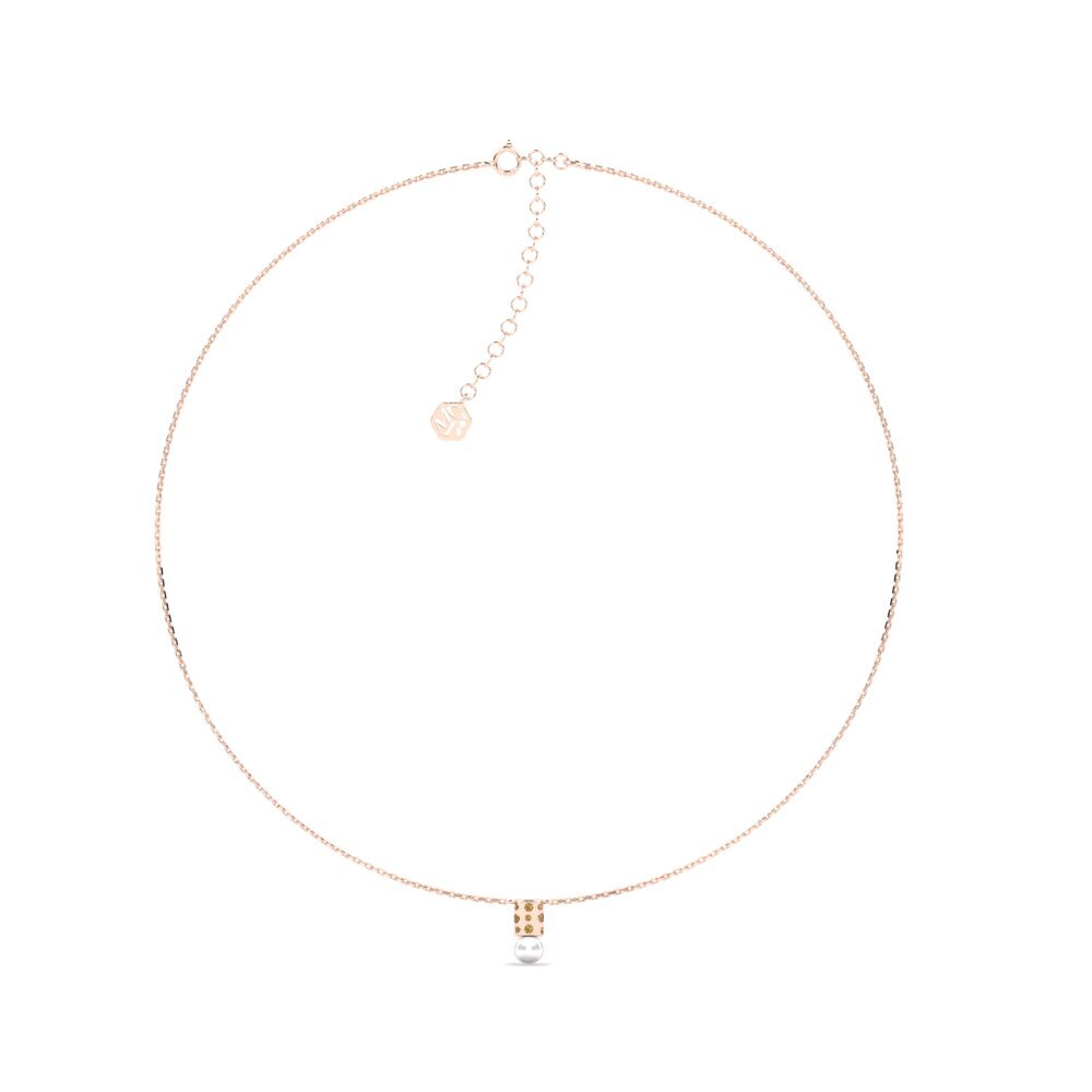Rotgold 750 Brauner Diamant Damen halskette Luninec