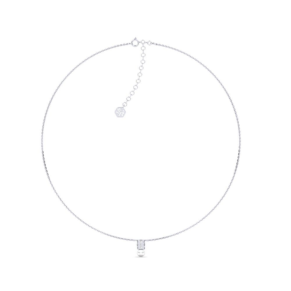 White Silver Moissanite Women's Necklace Luninec