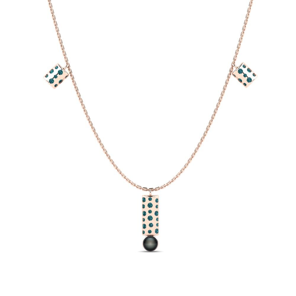Rotgold 750 Blauer Diamant Damen halskette Maszewo