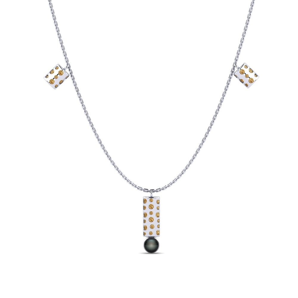 Weißgold 750 Brauner Diamant Damen halskette Maszewo