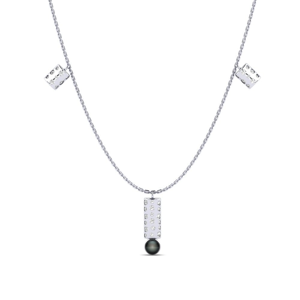 9ct White Gold Moissanite Women's Necklace Maszewo