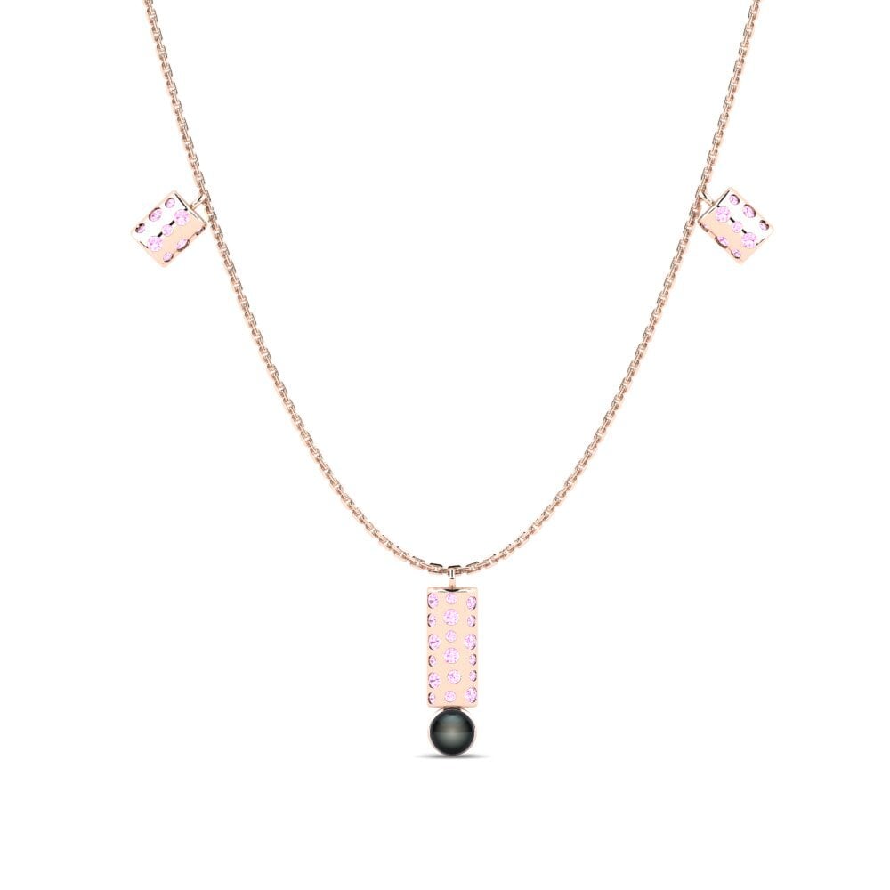 Rotgold 375 Rosa Saphir Damen halskette Maszewo