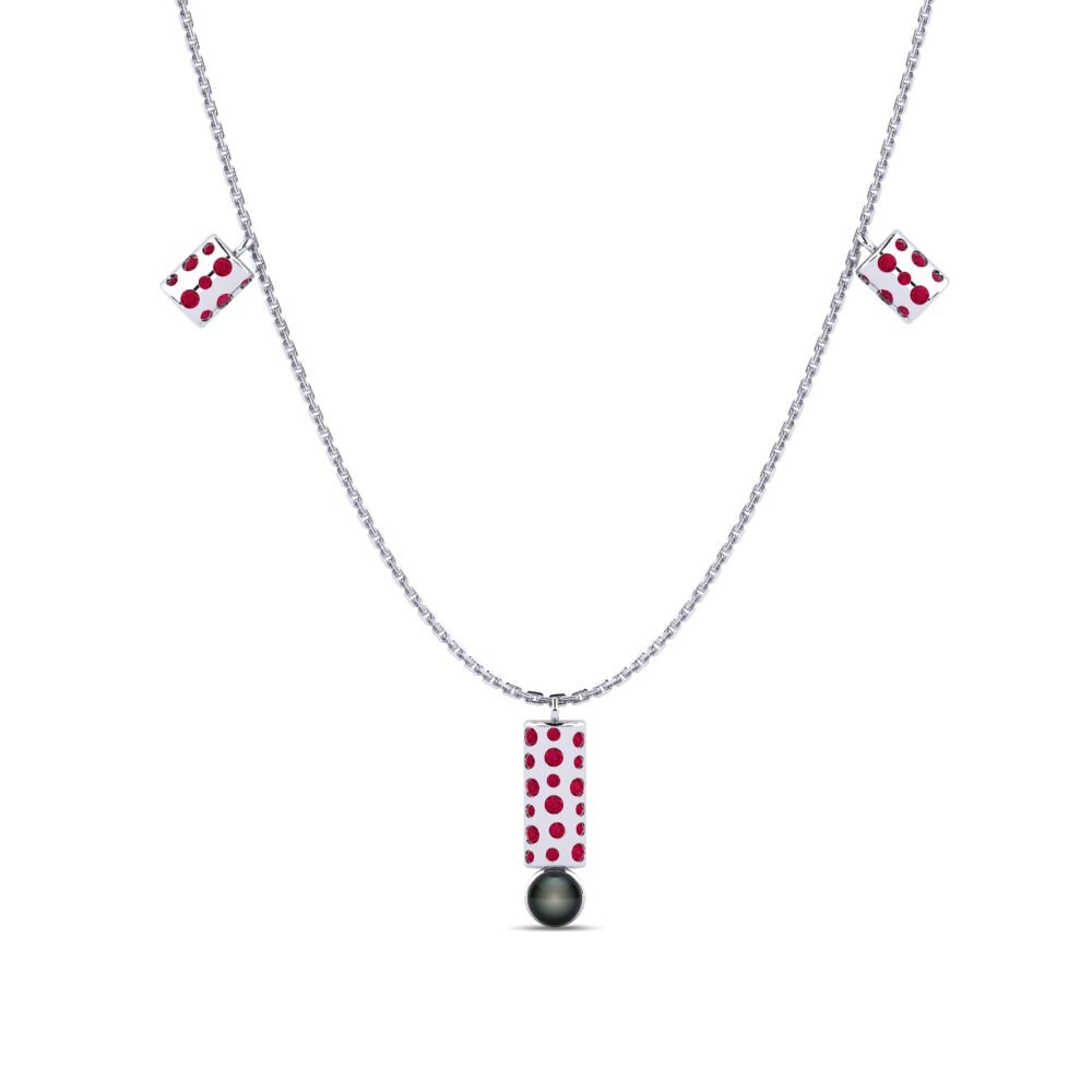 14ct White Gold Ruby Women's Necklace Maszewo