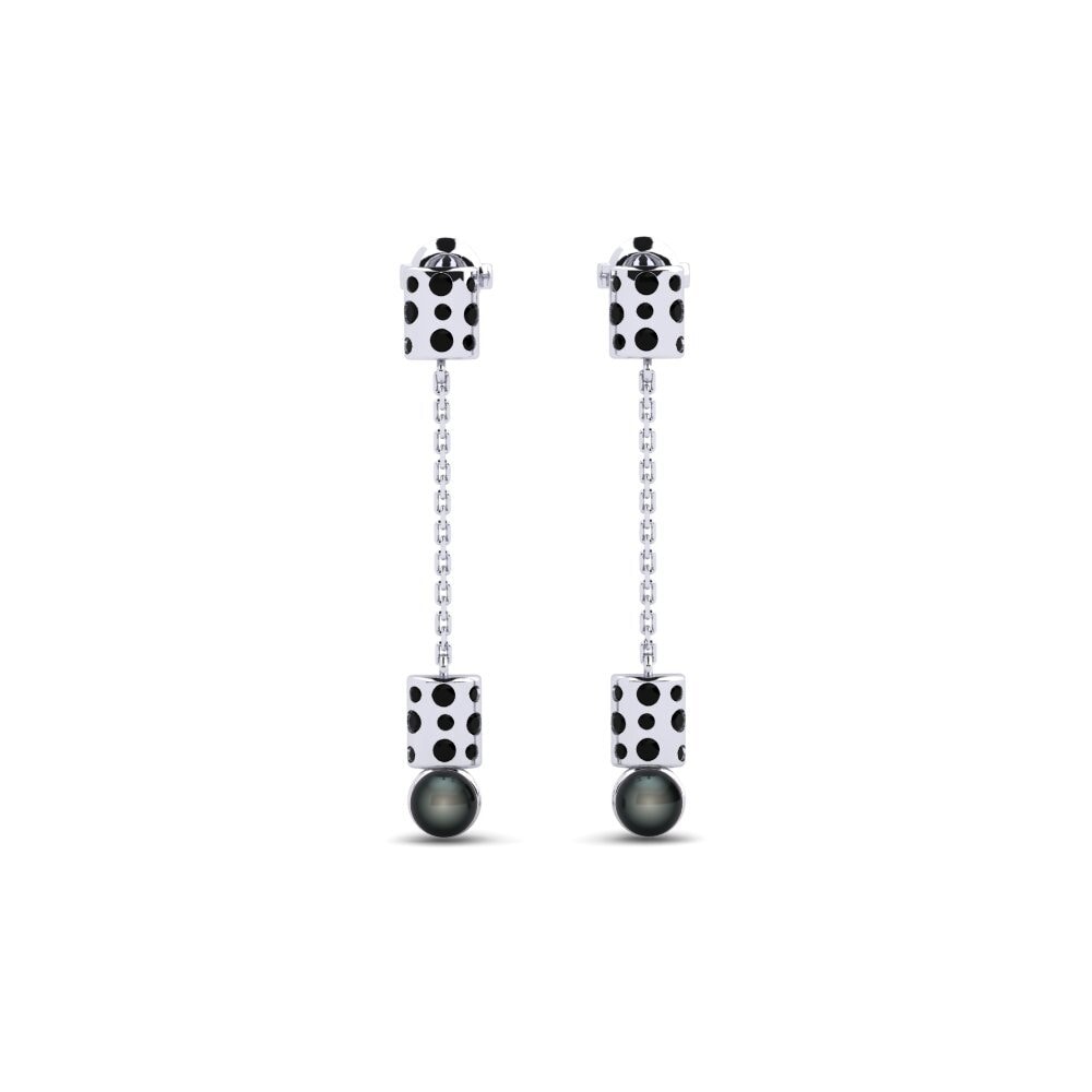 14ct White Gold Black Diamond Women's Earring Mogilno