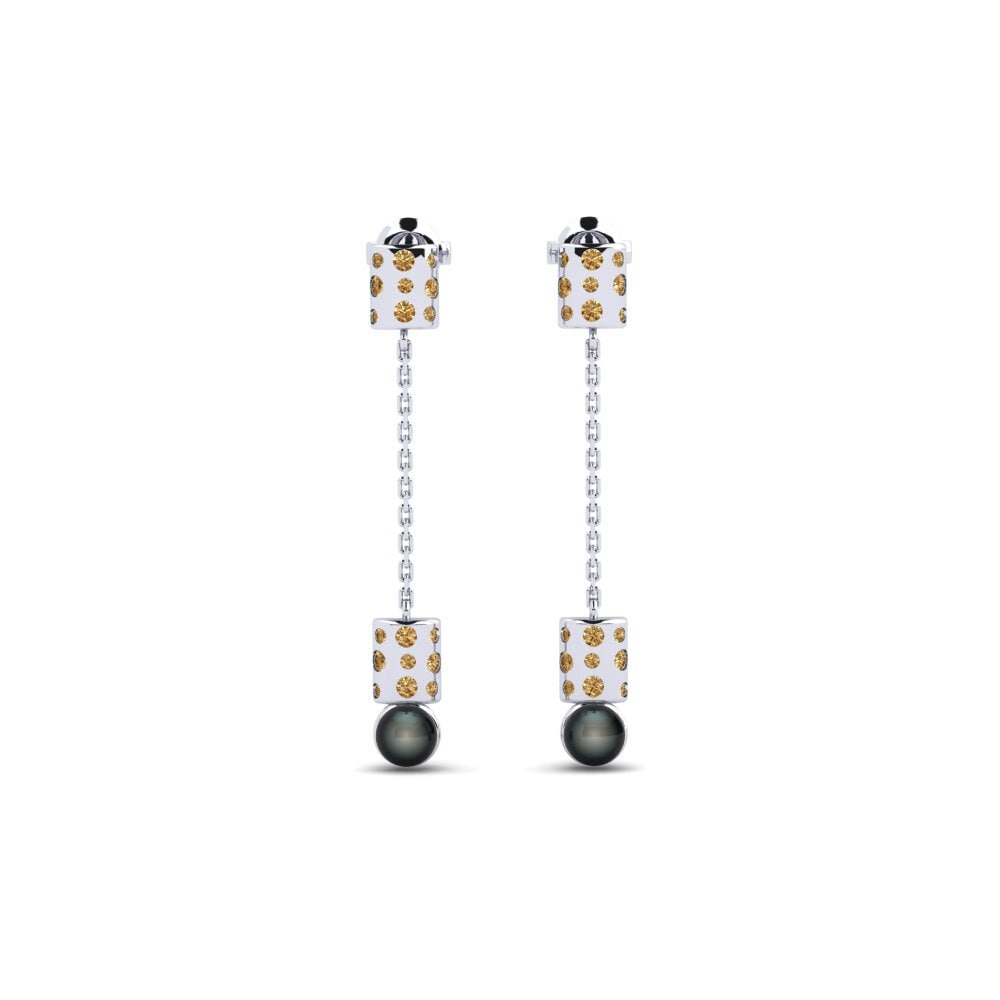 Weißgold 750 Brauner Diamant Damen ohrring Mogilno