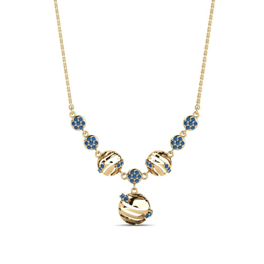 Circonita Azul Oscuro Collar de Mujer Mooni