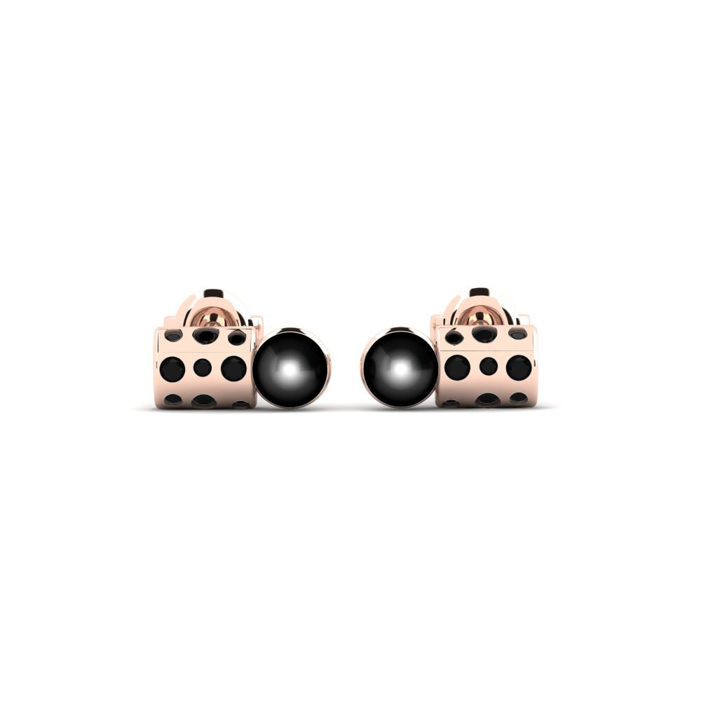 Rotgold 375 Schwarzer Onyx Damen ohrring Nowogard