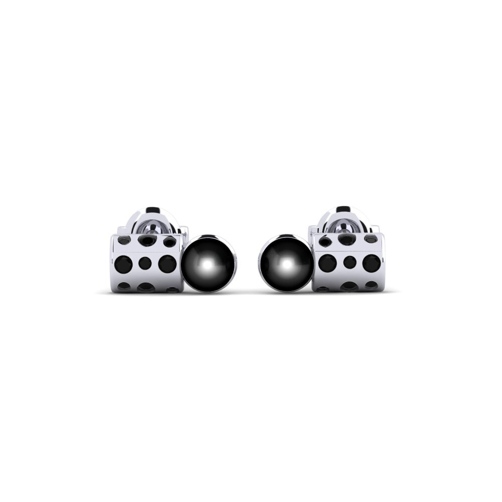 14ct White Gold Black Diamond Women's Earring Nowogard