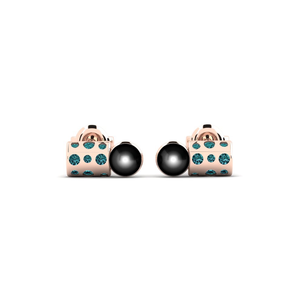 Rotgold 750 Blauer Diamant Damen ohrring Nowogard
