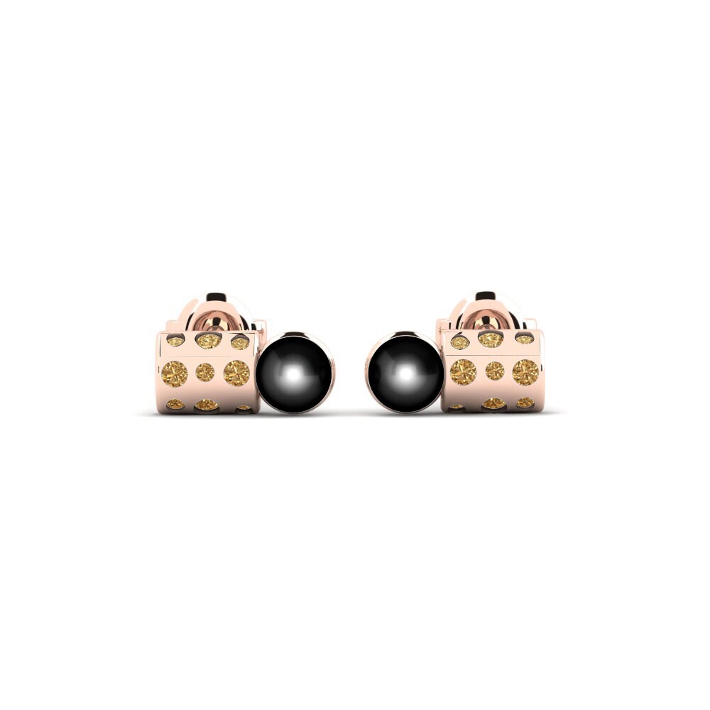 Rotgold 750 Brauner Diamant Damen ohrring Nowogard