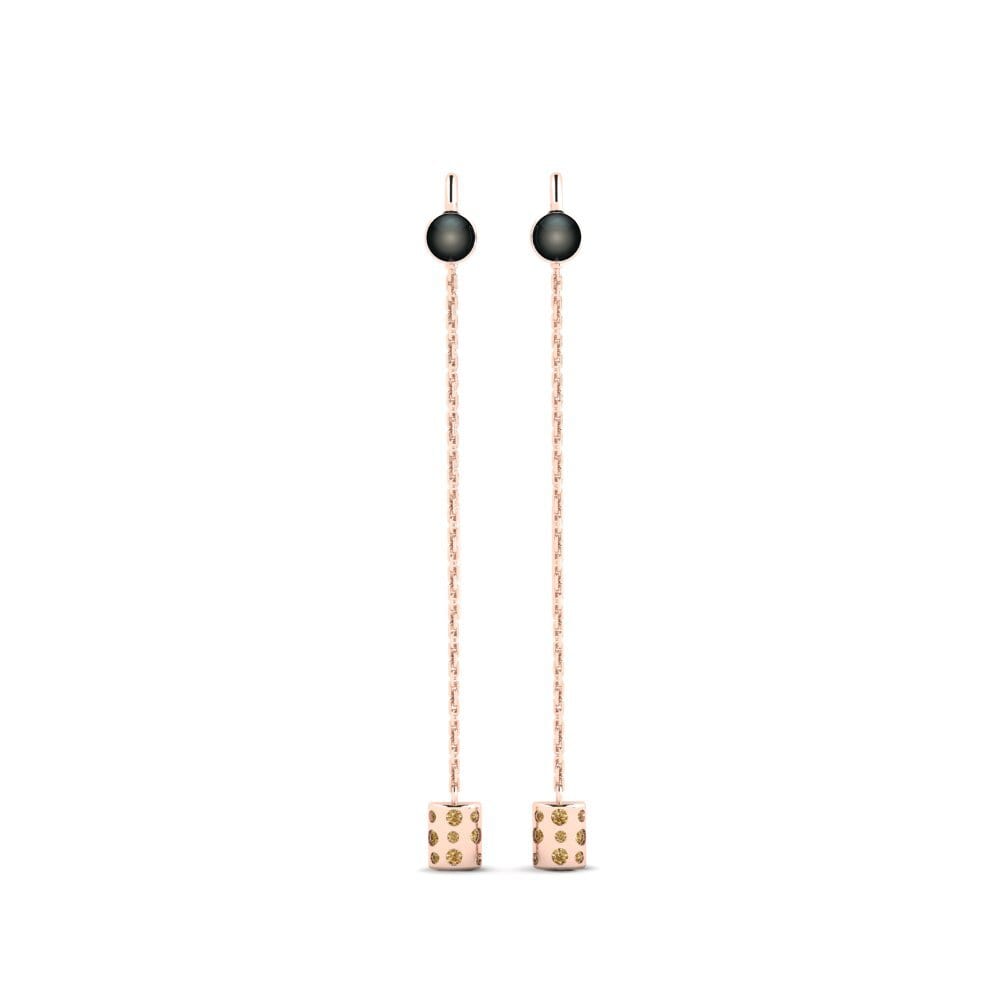 Rotgold 750 Brauner Diamant Damen ohrring Rahacou
