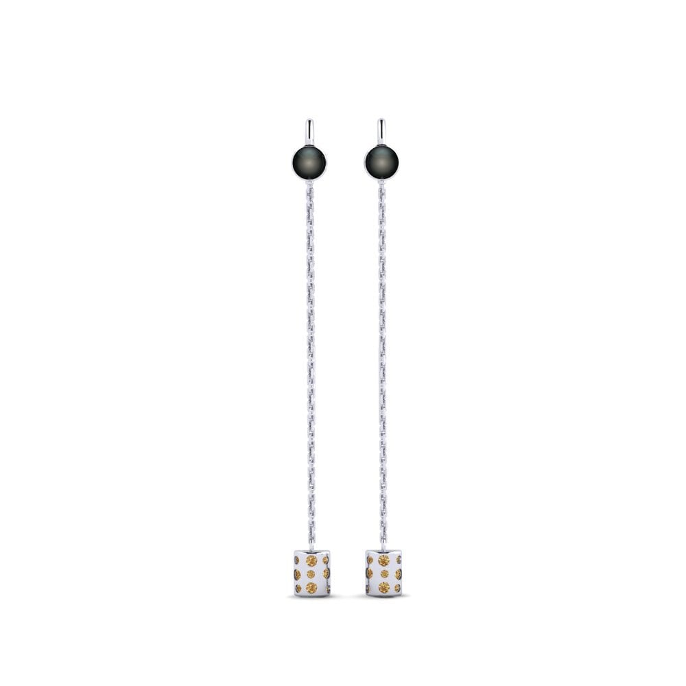 Weißgold 750 Brauner Diamant Damen ohrring Rahacou