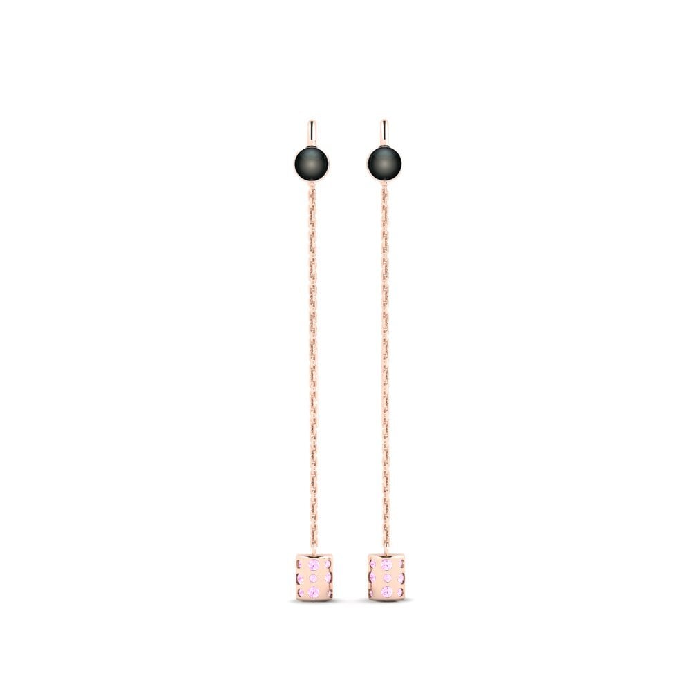 Rotgold 375 Rosa Saphir Damen ohrring Rahacou