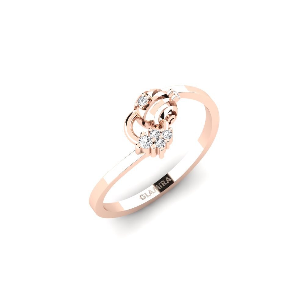 14k Oro Rosa Anillo Stilel