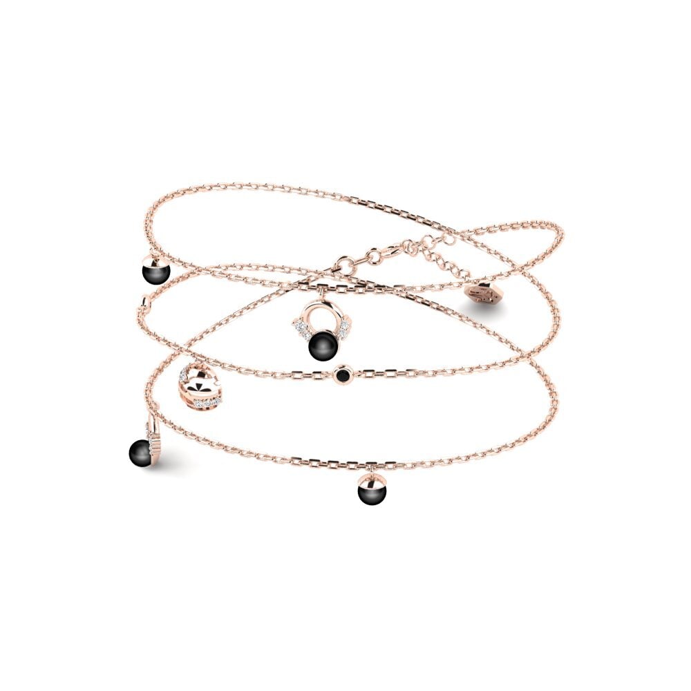 Rotgold 375 Schwarzer Onyx Damen halskette Taled