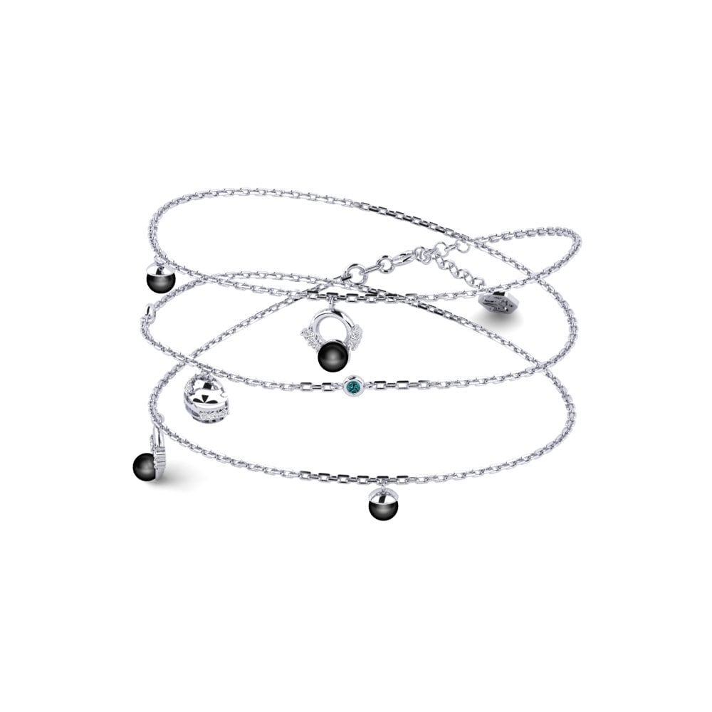 Weißgold 585 Blauer Diamant Damen halskette Taled