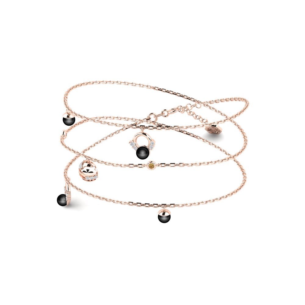 Rotgold 750 Brauner Diamant Damen halskette Taled