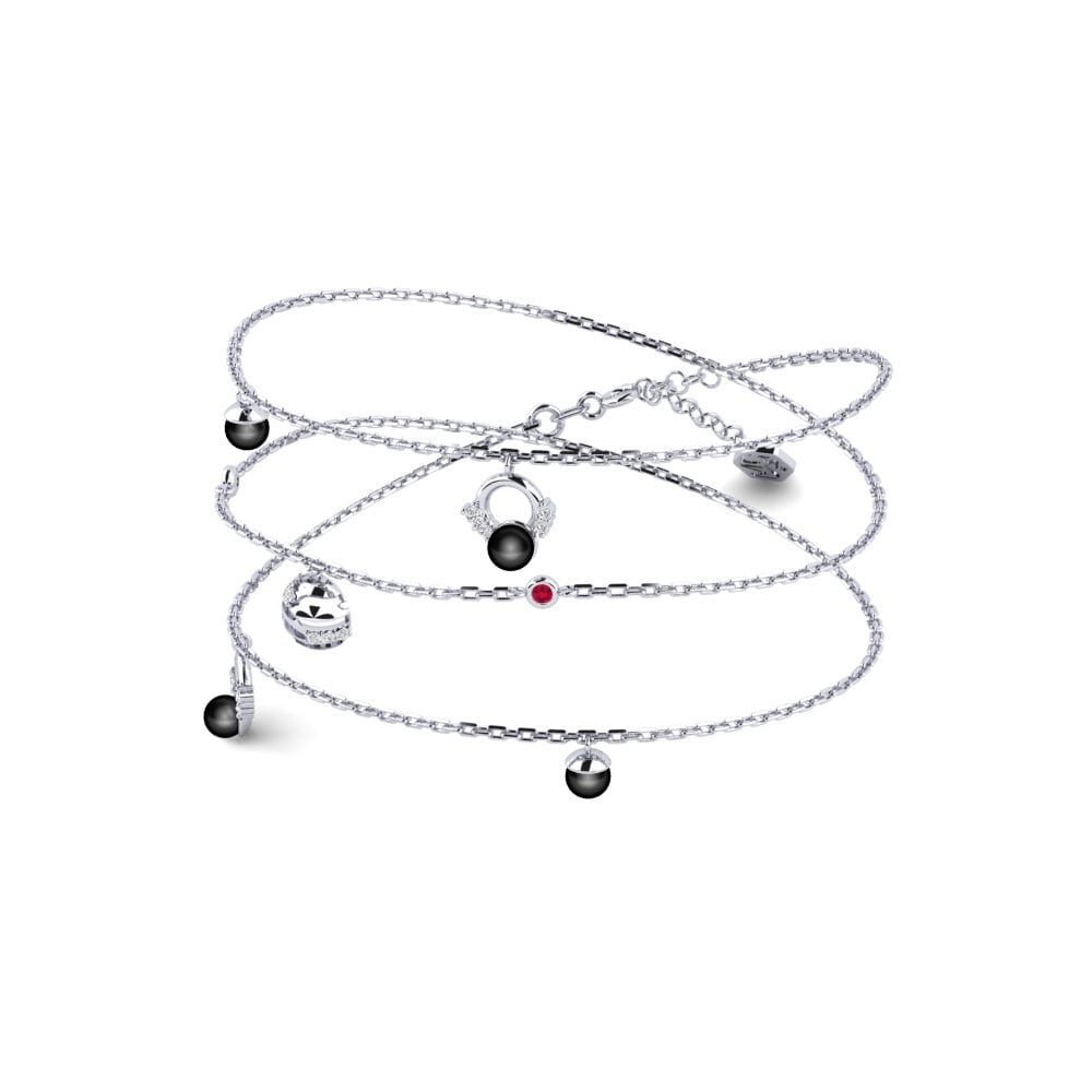 14ct White Gold Ruby Women's Necklace Taled