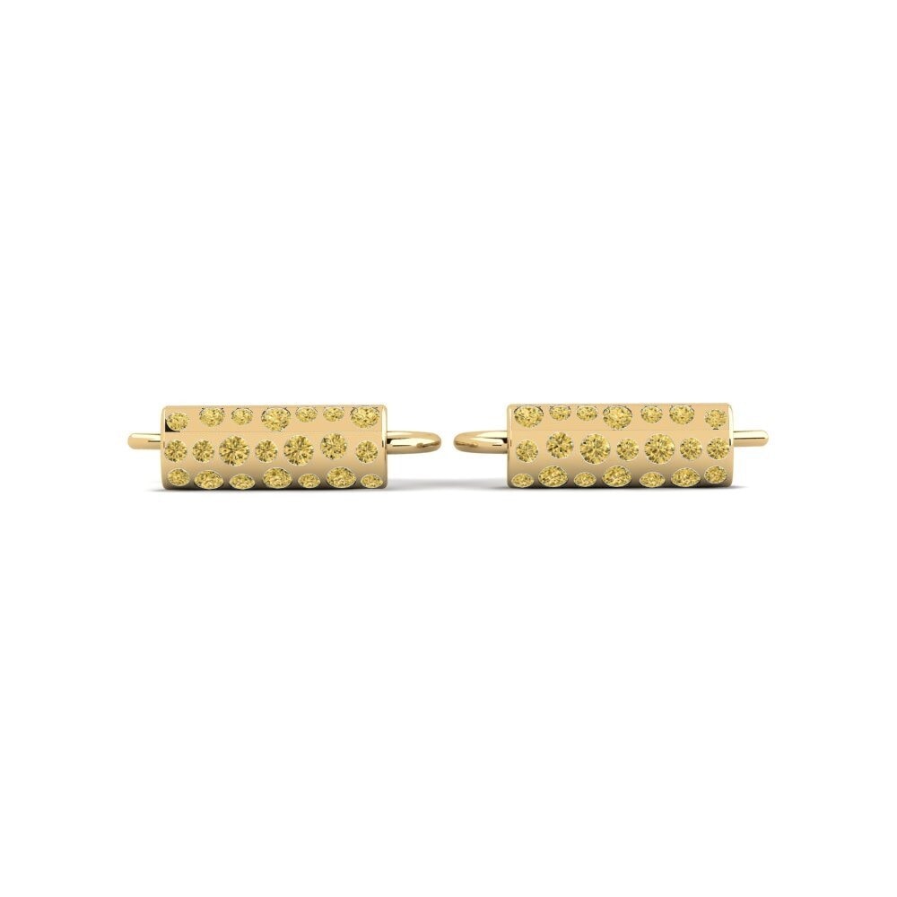 14ct Yellow Gold Round Yellow Diamond Women's Earring Tartu