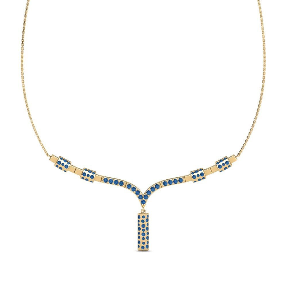 Circonita Azul Oscuro Collar de Mujer Ustka