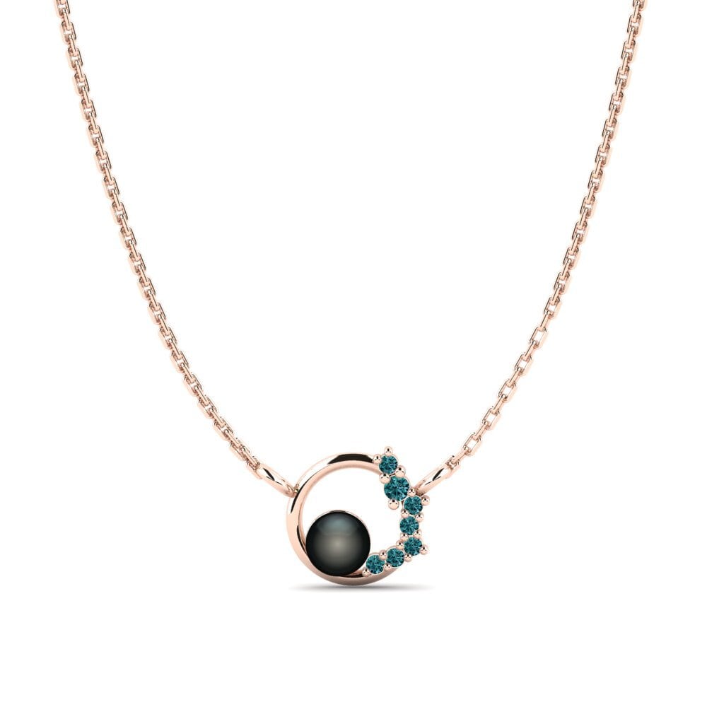 Rotgold 750 Blauer Diamant Damen halskette Veruleika