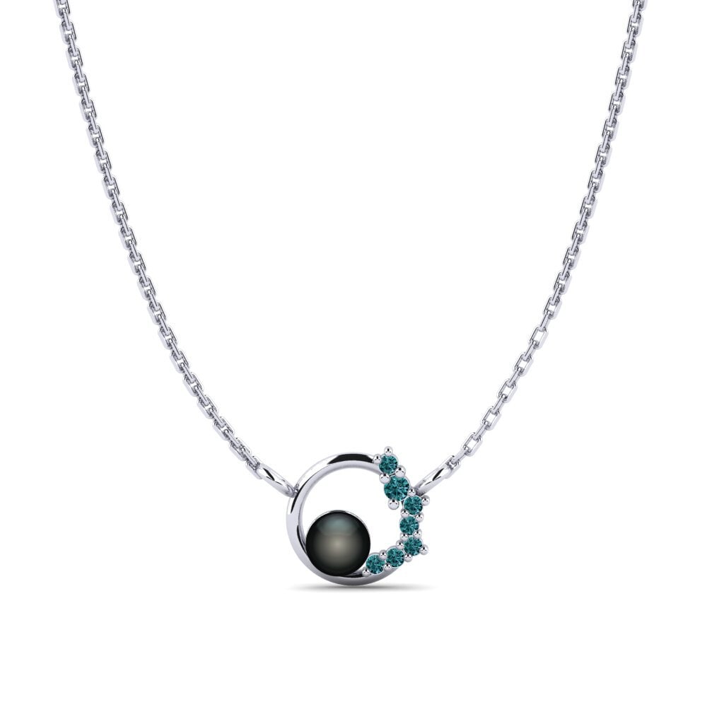 950 Platinum Blue Diamond Women's Necklace Veruleika