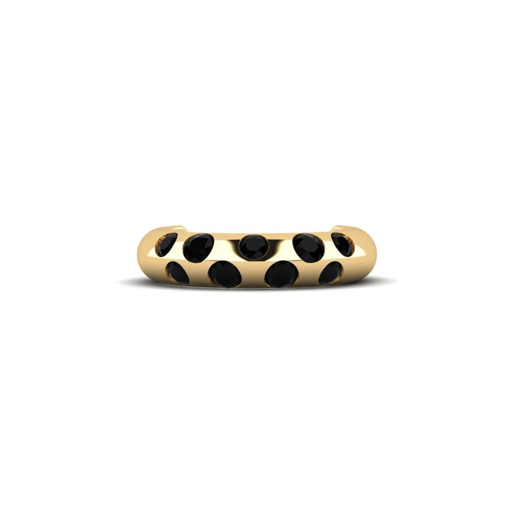 Ouro Amarelo 14K Ônix Negro Brincos Feminino Zlobin