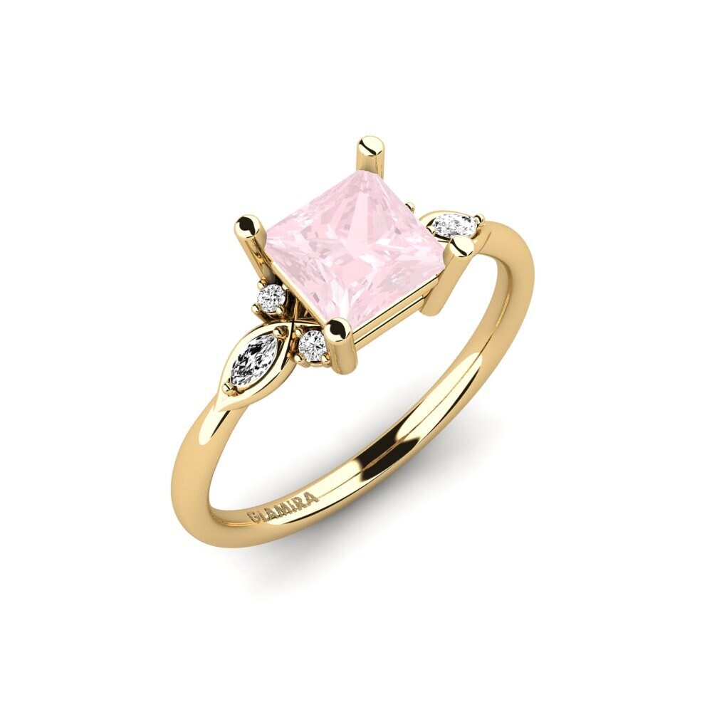 585 Žluté zlato Růženín Zásnubní prsten Gisu - Princess 1.25 crt