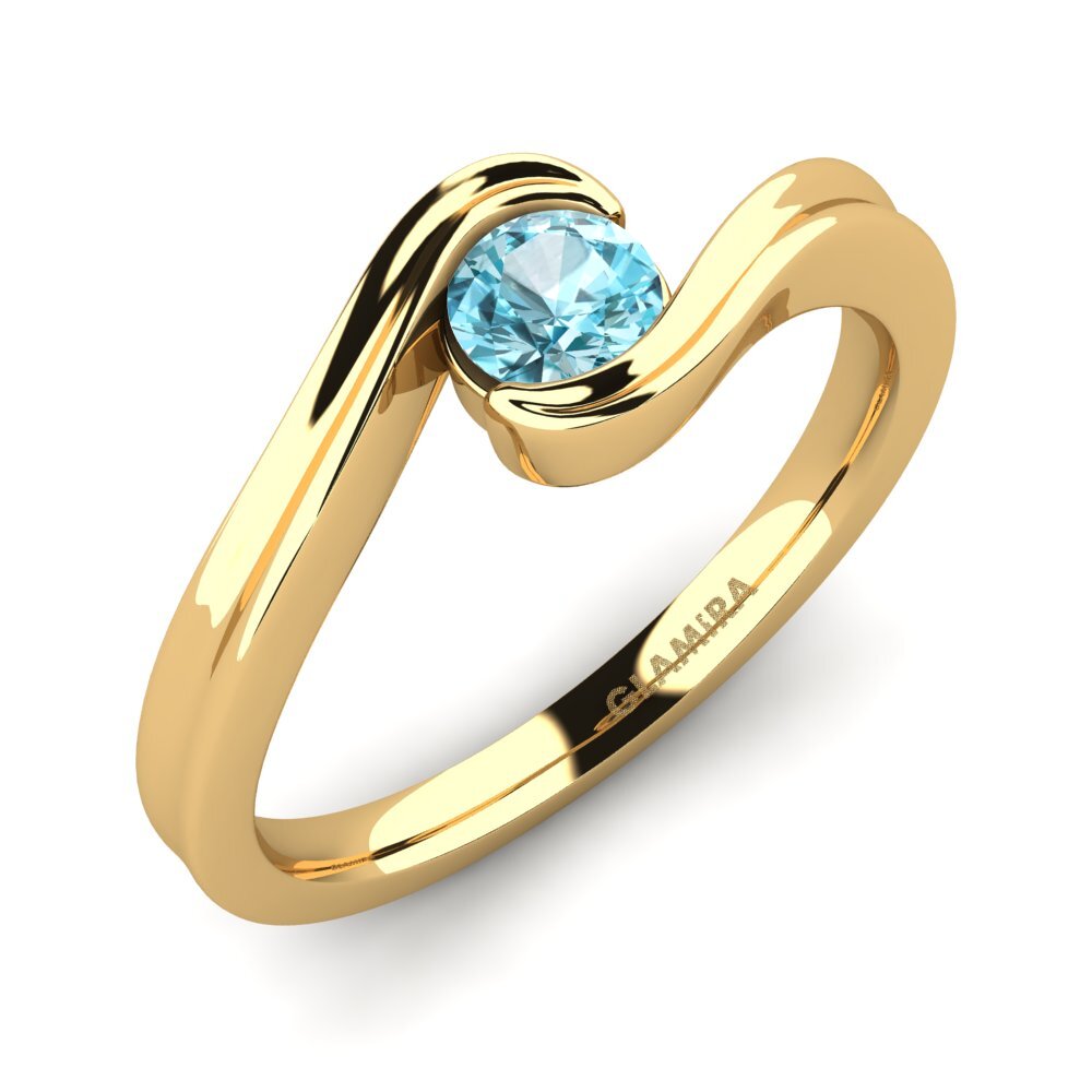 Zircon Bleu Bague de fiançailles Adele