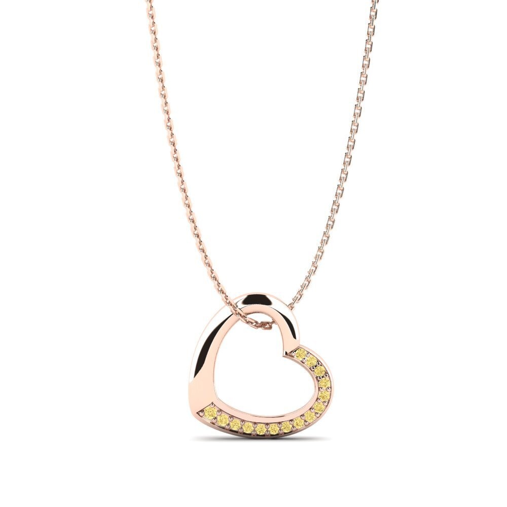 14ct Rose Gold Yellow Diamond Women's Pendant Adrianna