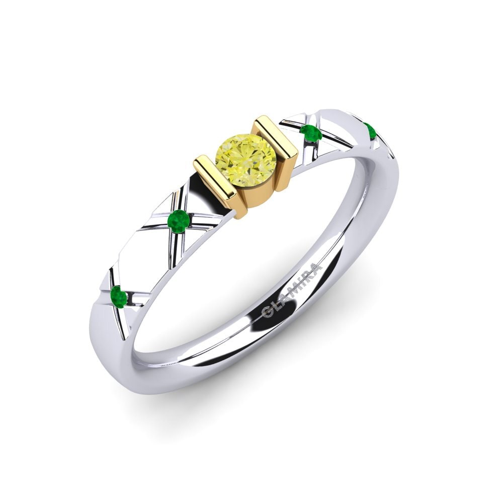 14K White & Yellow Gold Engagement Ring Alidia