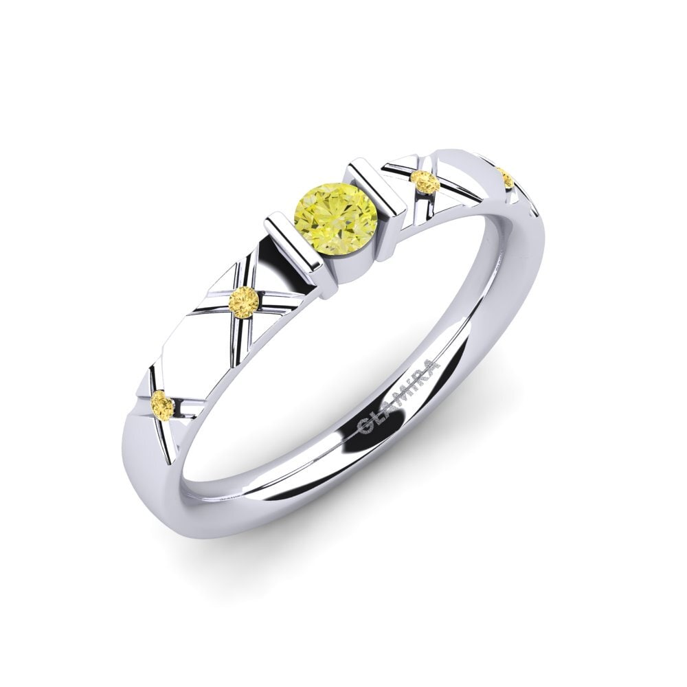 Gul Diamant Forlovelsesring Alidia