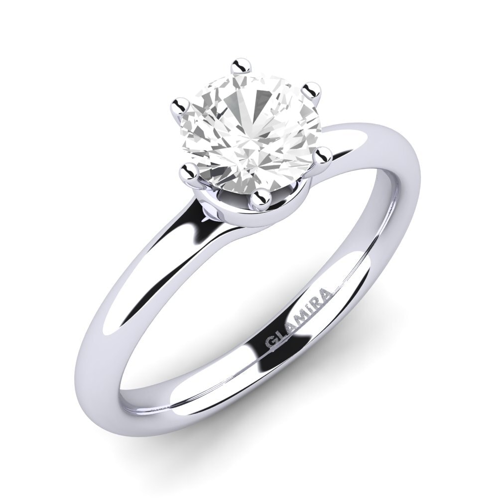 9ct White Gold White sapphire Engagement Ring Almira 0.8 crt