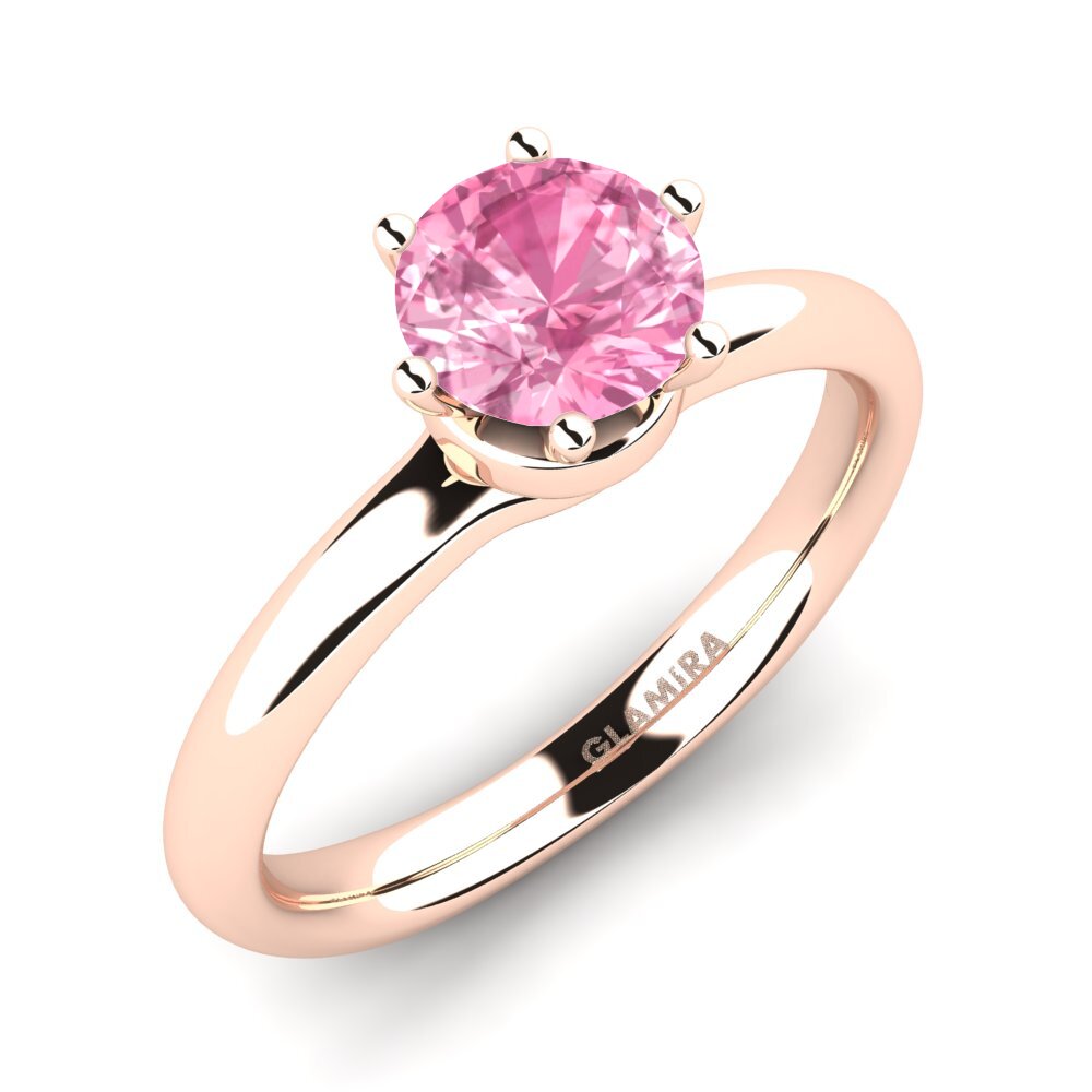 14ct Rose Gold Pink Sapphire Engagement Ring Almira 0.8 crt