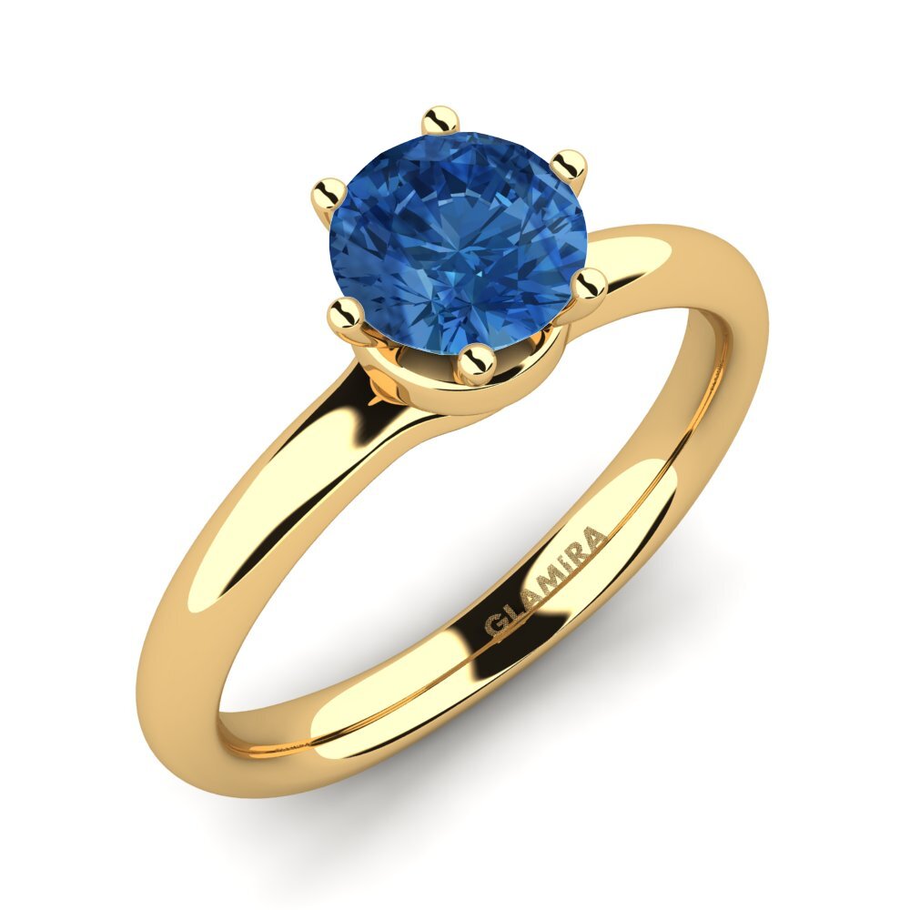 Dark Blue Zirconia Engagement Ring Almira 0.8 crt