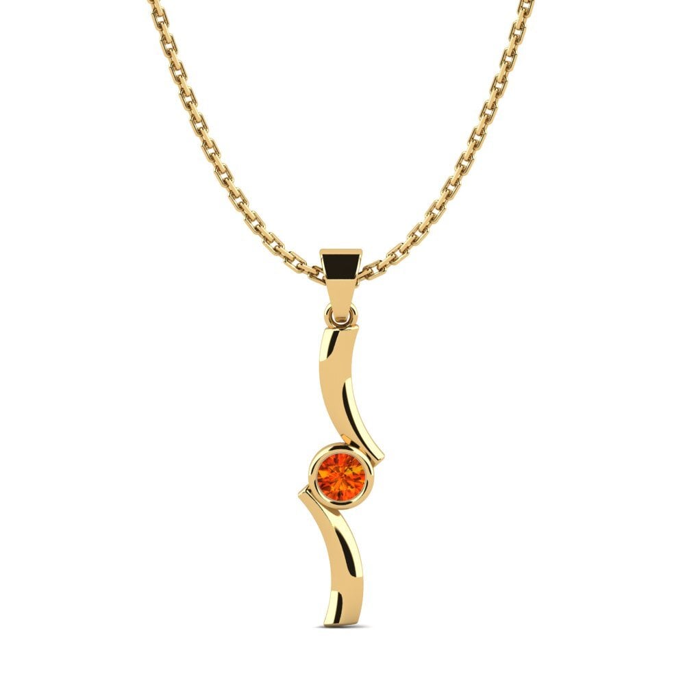 Zafiro Naranja Colgante de Mujer Alunissage