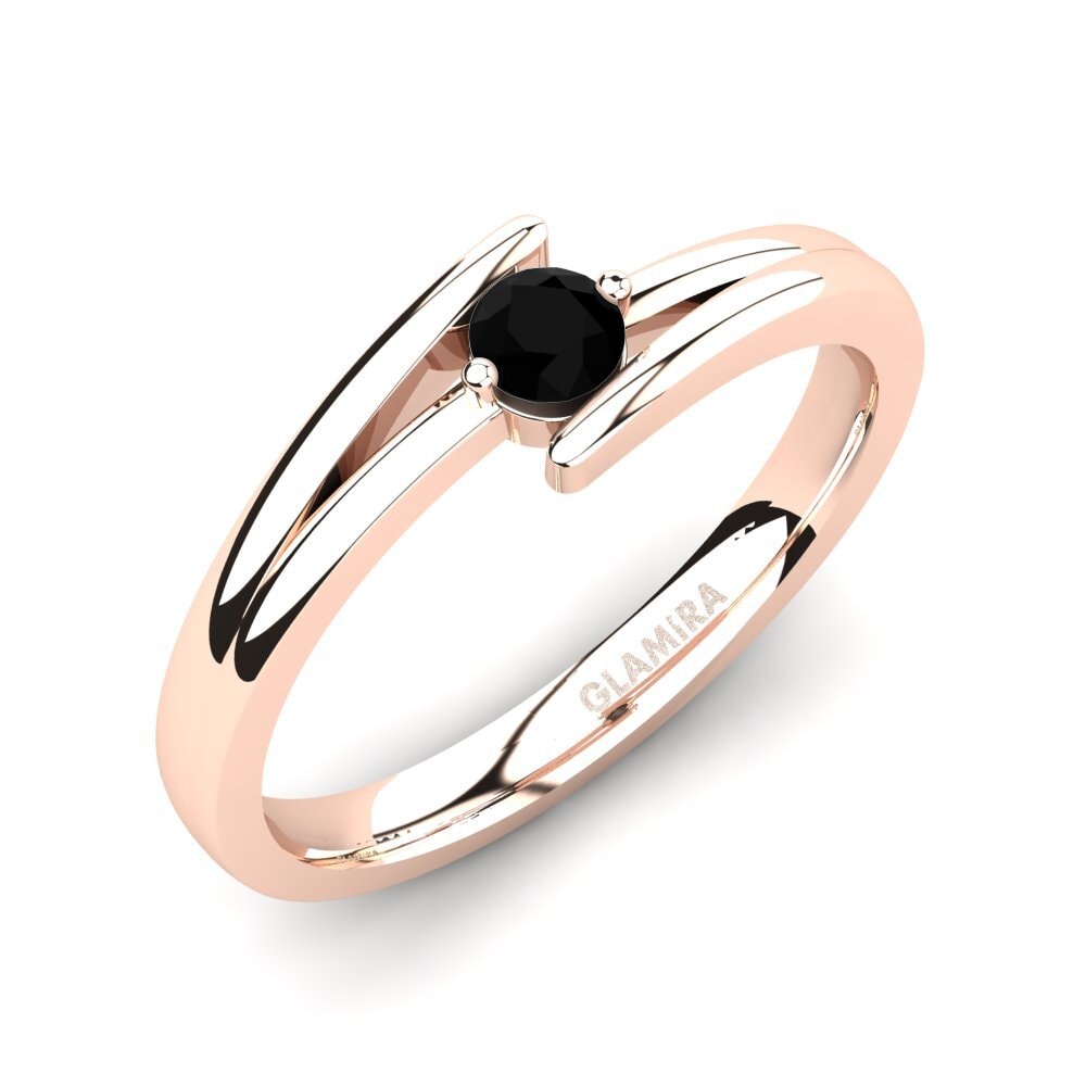14ct Rose Gold Black Sapphire Engagement Ring Amalia