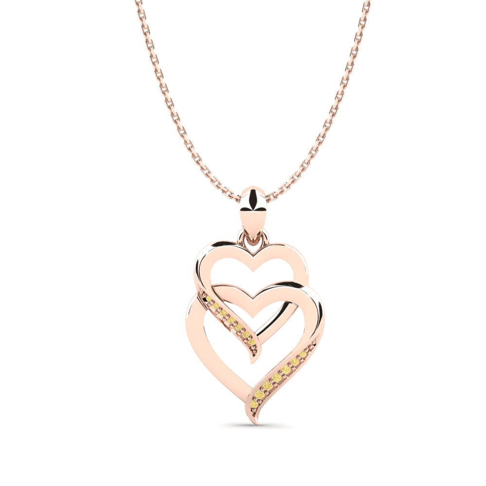 14ct Rose Gold Yellow Diamond Women's Pendant Amelia