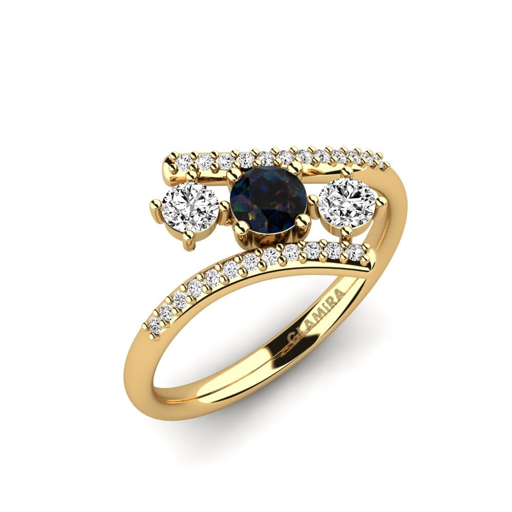 Black Opal Engagement Ring Anjatonia